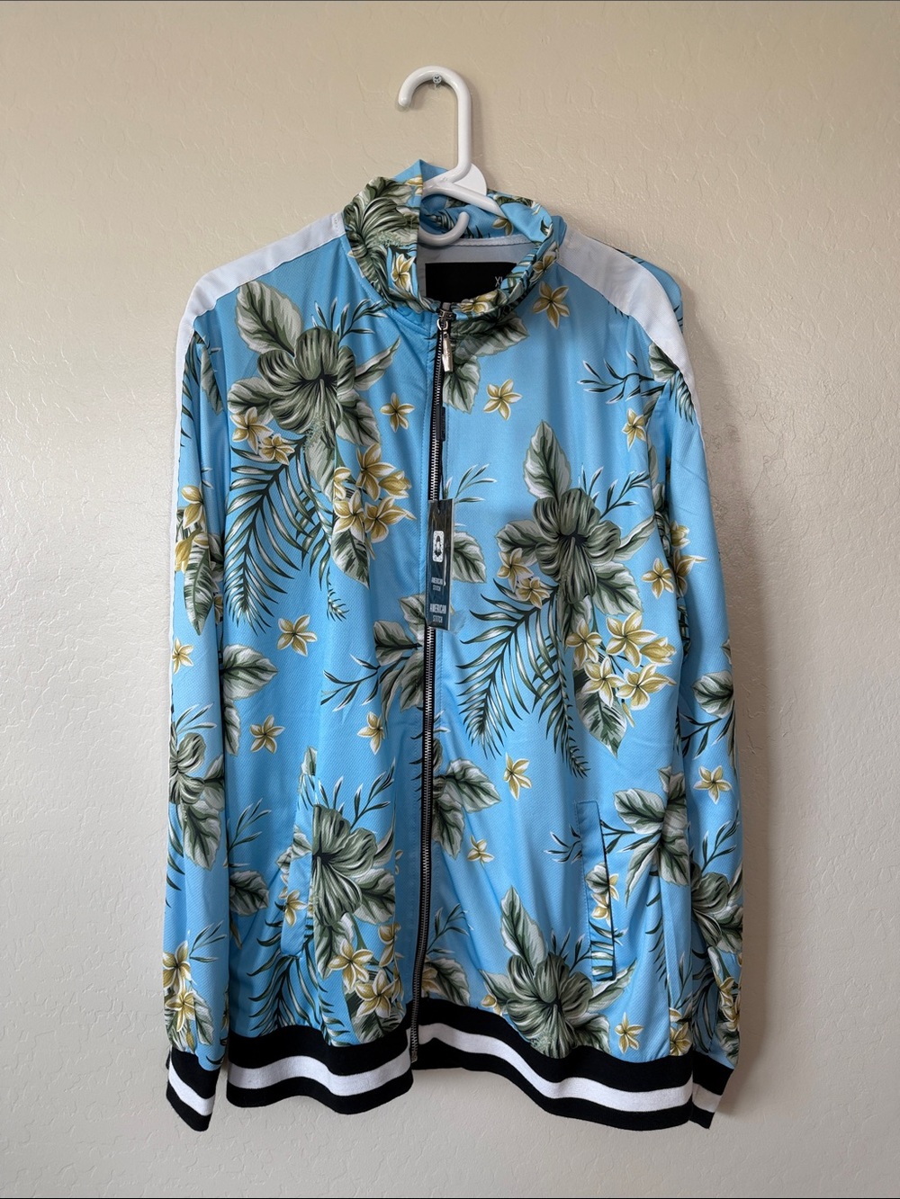 American Stitch Light Blue Floral Track Jacket